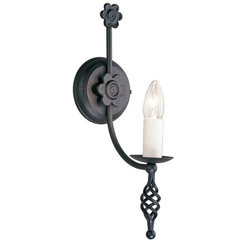 Belfry - 1 Light Indoor Candle Wall Light Black, E14 - Elstead