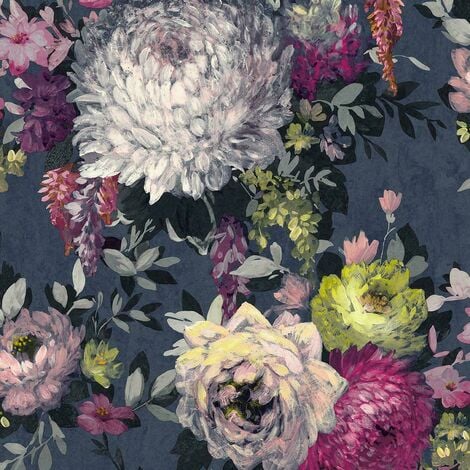Download Dark Blue Floral With Stem Wallpaper  Wallpaperscom