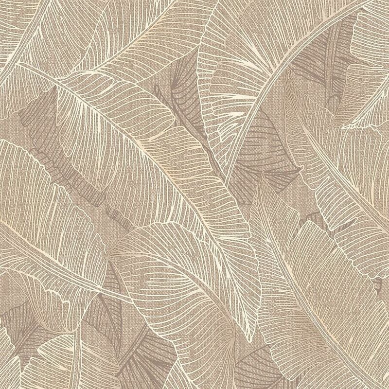 Belgravia Decor - Anaya Leaf Taupe Wallpaper Floral Modern Luxury Textured Vinyl