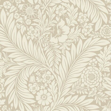 Belgravia Florence Natural Floral Leaf Wallpaper Cream Contemporary Flower
