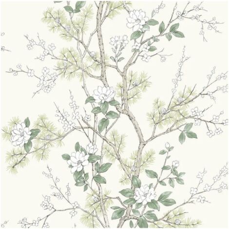 Belgravia Moda Designer Wallpaper Paste The Paper Bridget Floral Cream Sage