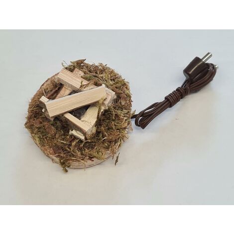 BELI-BECO 485 Falò - Braciere per presepe con illuminazione - Illuminazione presepe - Lampadina rossa E 5,5-4,5 V - 0,2 A (25 mm)
