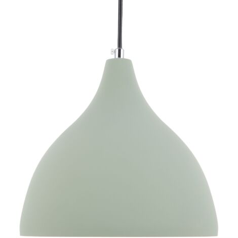 Beliani – Lampe suspension scandinave verte en plâtre – Abat-jour effet béton – Max. 40W – Pour salon, chambre ou cuisine – Hauteur 121 cm
