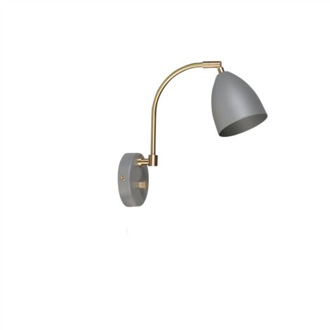 Belid Deluxe - Applique murale d'intérieur à 1 lumière, laiton, gris chaud