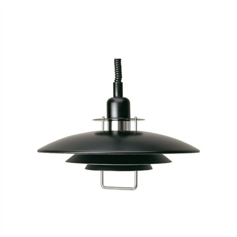 Belid Primus - Suspension de plafond à 1 ampoule en dôme, chrome, noir, E27