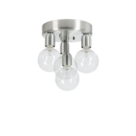Belid Regal - Plafonnier Globe à 4 Lumières, Aluminium Brossé, Sol, E27