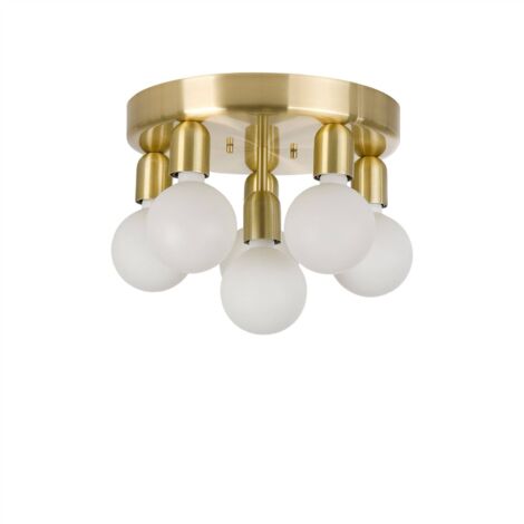 Belid Regal - Plafonnier Globe à 6 Lumières, Laqué Laiton, E27