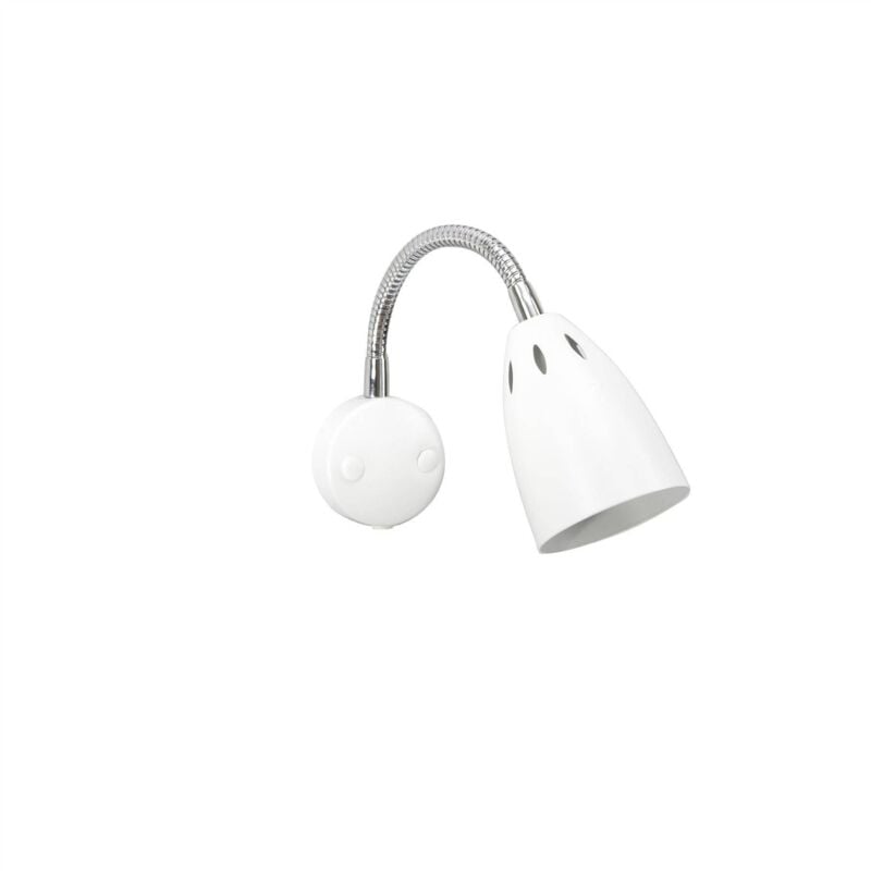 Smilla - Applique da interno a 1 luce Cromo, Bianco Opaco, E14 - Belid