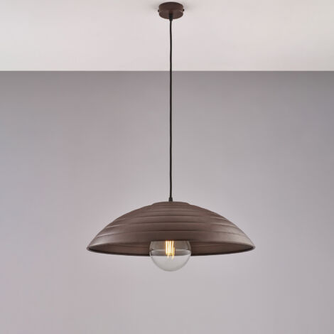 Belight - Sender – Pendelleuchte Ø50, schwarz, Rosteffektdekor, verstellbares Textilkabel – BL308-1-RG
