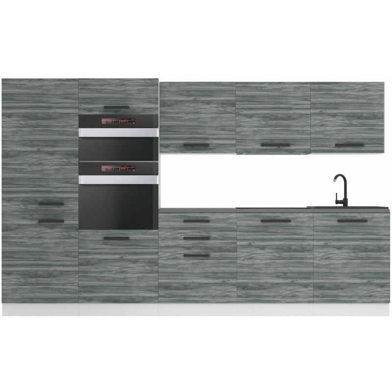 Cuisine Equipee Complete Grace Muebles de Cuisine Complets - 300 cm. Cuisine Complete avec Plan de Travail, chêne Glamour - Belini