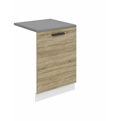BELINI  Frontblende für Geschirrspüler 60 cm  Küche Frontplatte für Spülmaschine mit Griff  mit Sockelleiste  60 x 71,5 x 1,6 cm  Sonoma-Eiche