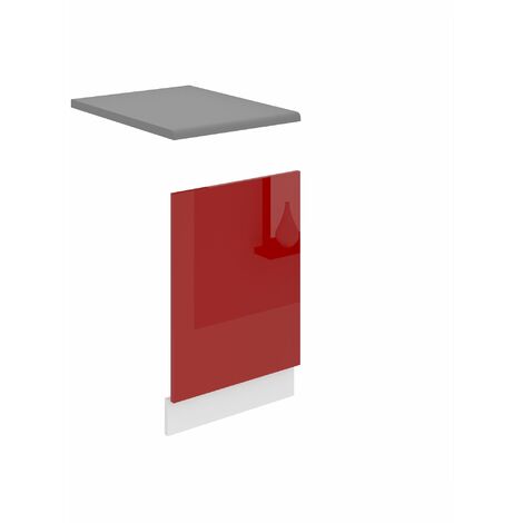 Belini Frontblende für Geschirrspüler PO. Frontblende Geschirrspüler 45 cm Breite. Frontplatte für Spülmaschine ohne Griff, Rot Hochglanz