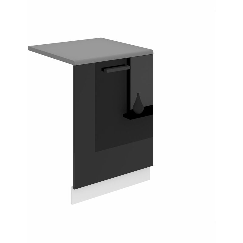 Belini - Habillage de Porte Lave Vaisselle Meuble Lave Vaiselle i Accessoire pour Lave-Vaisselle Cuisine 1,6 x 60 x 71,5 cm i Couleur: Noir très