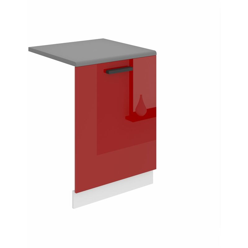 Belini - Habillage de Porte Lave Vaisselle Meuble Lave Vaiselle i Accessoire pour Lave-Vaisselle Cuisine 1,6 x 60 x 71,5 cm i Couleur: Rouge très