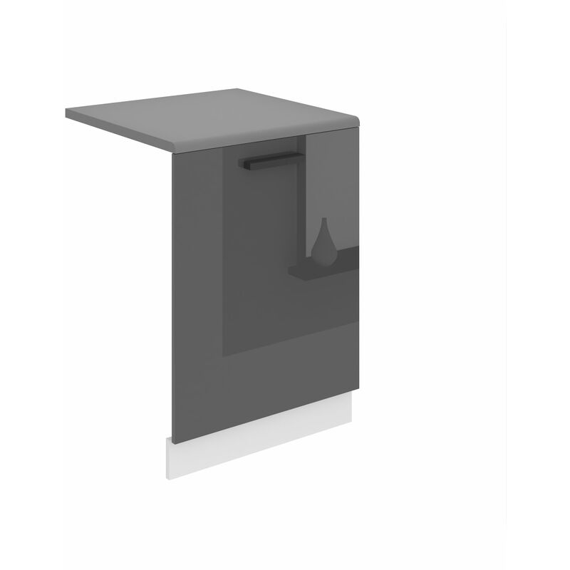 Belini - Habillage de Porte Lave Vaisselle Meuble Lave Vaiselle i Accessoire pour Lave-Vaisselle Cuisine 1,6 x 60 x 71,5 cm i Couleur: Argent très