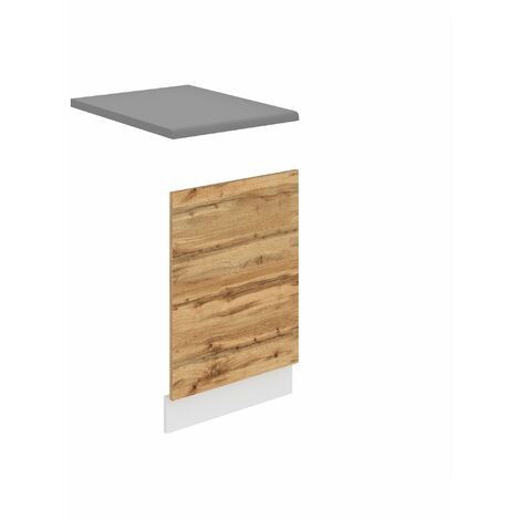 BELINI Habillage de Porte Lave Vaisselle PO45  Meuble Lave Vaisselle avec Plan de Travail I Accessoire pour Lave-Vaisselle Cuisine - Teille: 1,6 x 45 x 57 cm I Couleur: chêne wotan