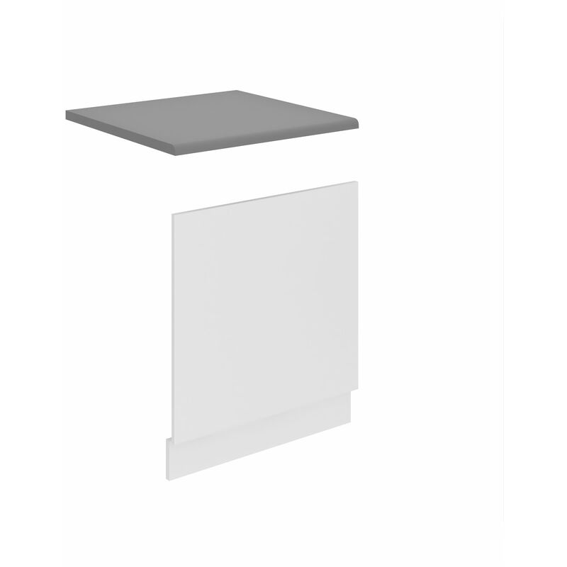 Habillage de Porte Lave Vaisselle PO60 Meuble Lave Vaisselle avec Plan de Travail i Accessoire pour Lave-Vaisselle Cuisine - Teille: 1,6 x 60 x 57 cm
