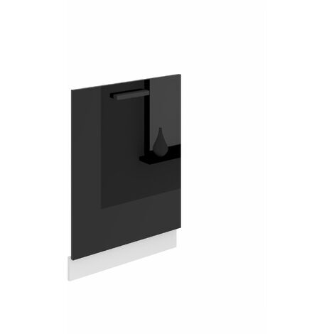 Belini – Habillage de porte pour lave-vaisselle 60 cm – Panneaux de particules avec revêtement mélamine – Système de fixation professionnelle – Couleur noir brillant