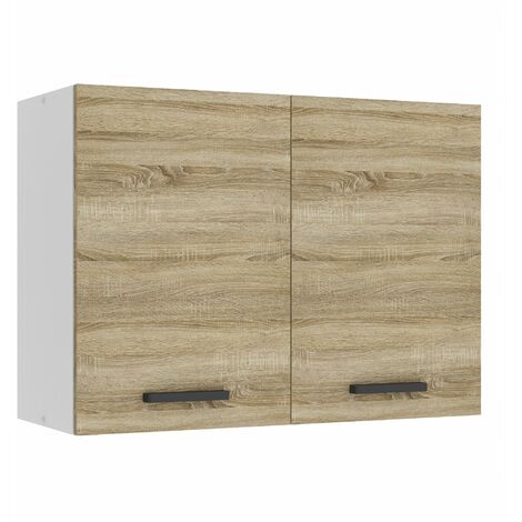 Belini Hängeschrank Küche, Küchenschränke SG. Breite 80 cm. Oberschrank mit 2 Türen, Küchenhängeschränke, Wandschrank Hängend, Sonoma-Eiche