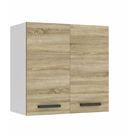Belini Hängeschrank Küche, Küchenschränke SG2. Breite 60 cm. Oberschrank mit 2 Türen, Küchenhängeschränke, Wandschrank Hängend, Sonoma-Eiche