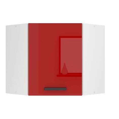 Belini Hängeschrank Küche, Küchenschränke SGN. Breite 60 cm. Oberschrank mit 1 Tür, Küchenhängeschränke, Wandschrank Hängend, Rot Hochglanz