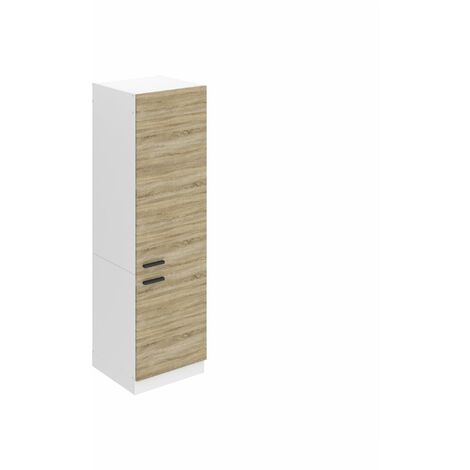 Belini Kühlschrank Schrank Hochschrank Küche SSL. 60 cm Breite und 204 cm Höhe. Einbauschrank für Kühlschrank mit 2 Türen, Sonoma-Eiche
