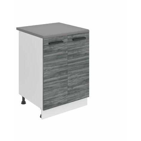 BELINI Meuble Cuisine Bas avec Plan de Travail SD18 I Meubles de Cuisine - Taille: 51,6 x 60 x 85 cm I Petit Meuble Cuisine - 2 Portes I Couleur : chêne Glamour