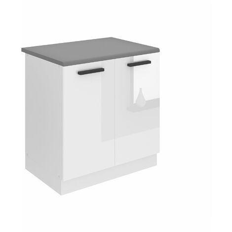 Cuisine équipée Complète Belini Alice - 240 Cm, Argent Mat - Avec Plan De Travail, Meubles Bas Et Hauts, Tiroirs Métal
