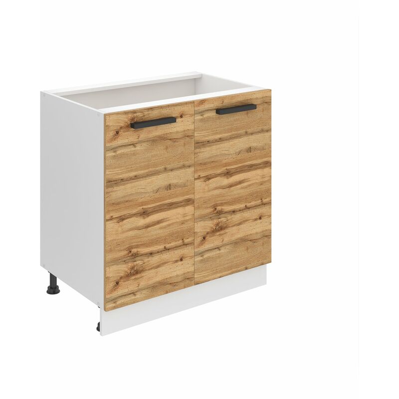 Meuble Cuisine Bas sans Plan de Travail sd i Meubles de Cuisine - Taille: 51,6 x 80 x 82 cm i Petit Meuble Cuisine - 2 Portes i Couleur : chêne wotan