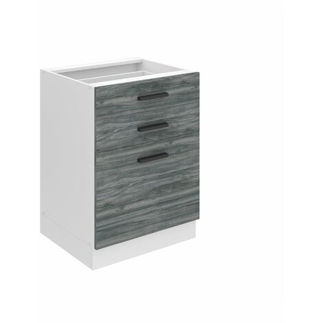 BELINI Meuble Cuisine Bas sans Plan de Travail SDSZ I Meubles de Cuisine - Taille: 51,6 x 60 x 82 cm I Petit Meuble Cuisine - 2 Tiroirs, 1 Porte I Couleur : chêne Glamour