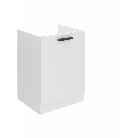 BELINI Meuble Cuisine Bas sans Plan de Travail SDZ I Meubles de Cuisine - Taille: 51,6 x 60 x 82 cm I Meuble sous Evier - 1 Porte I Couleur : Blanc Mat