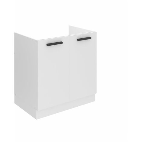 BELINI Meuble Cuisine Bas sans Plan de Travail SDZ I Meubles de Cuisine - Taille: 51,6 x 80 x 82 cm I Meuble sous Evier - 2 Portes I Couleur : Blanc Mat