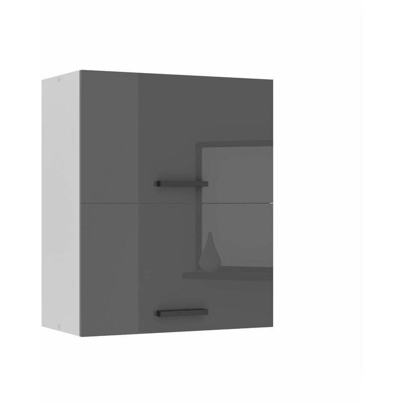 Belini - Meuble Haut Cuisine SGP2-60 i Meubles de Cuisine - Mural, Rangements, 2 Portes i Taille: 29,6 x 60 x 72 cm i Armoire Murale avec Poignée en
