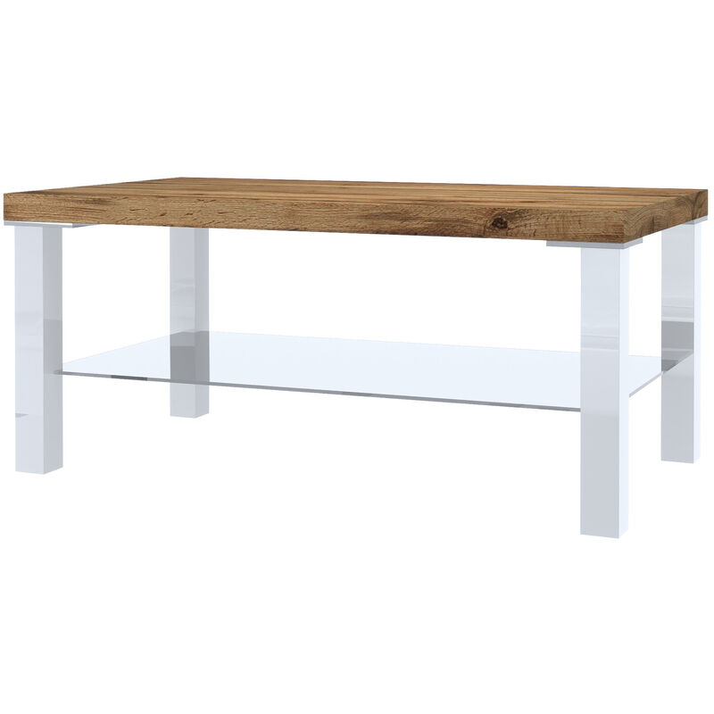 Belini - Table Salon - Table Basse Salon avec Verre nex sk i Tables Basses de Salon - Teille: 45 x 90 x 43,5 cm i Table de Salon Basse - Couleur: