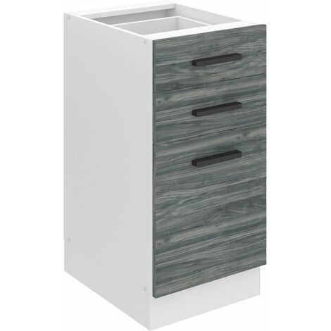 BELINI  Unterschrank Küche  Küchenunterschrank 40 cm Breite  Küchenschränke ohne Arbeitsplatte  Küchenschrank mit Schubladen  Glamour Wood