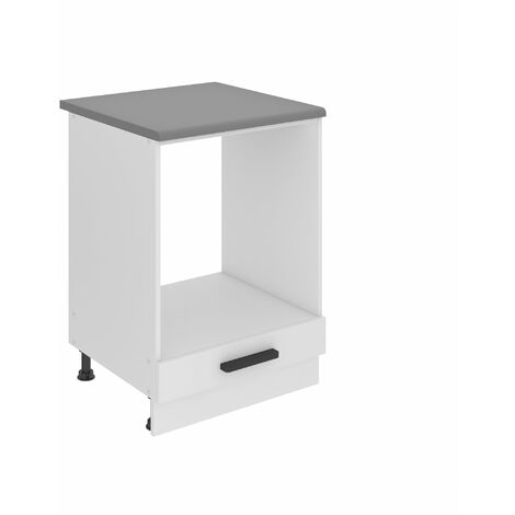 Belini Unterschrank Küche, Küchenunterschrank 60 cm Breite. SDP Küchenunterschrank mit Arbeitsplatte. Küchenschrank ohne Tür, mit Schubladen, Weiß matt