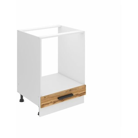 Belini Unterschrank Küche, Küchenunterschrank 60 cm Breite. SDP Küchenunterschrank ohne Arbeitsplatte. Küchenschrank ohne Tür, mit Schubladen, Wotan-Eiche