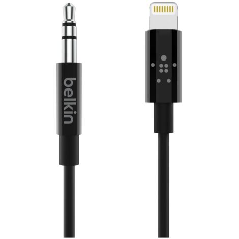 Belkin  Apple iPad/iPhone/iPod Cavo [1x Spina Dock Lightning Apple - 1x Spina jack da 3.5 mm] 0.90 m Nero