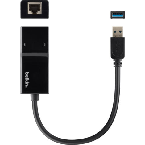 Belkin B2B048 - Adaptateur USB-A 3.0 vers Gigabit Ethernet (compatible avec Nintendo Switch), noir