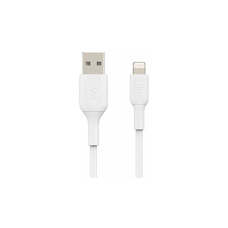 Belkin Boost Charge Lightning Cable (câble Lightning vers USB pour iPhone, iPad et AirPods), câble de recharge pour iPhone certifié MFi (blanc, 0,15