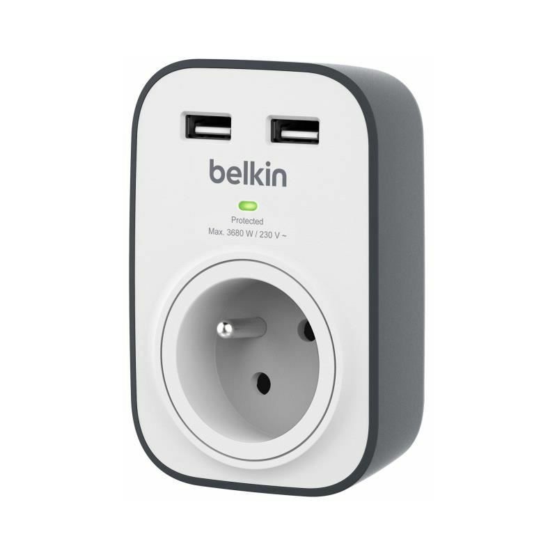 

Belkin BSV103CA limitador de tensión Negro, Blanco 1 salidas AC