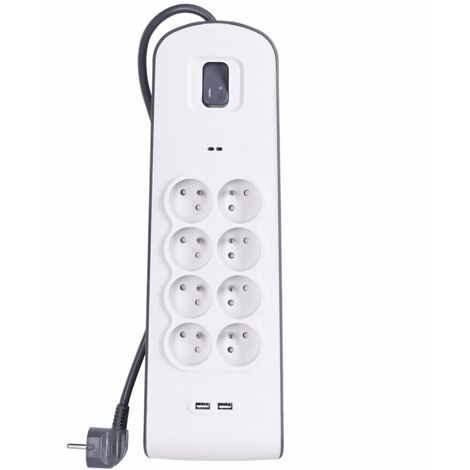 Belkin BSV804CA2M multiprise parafoudre blanc et noir 8 prises