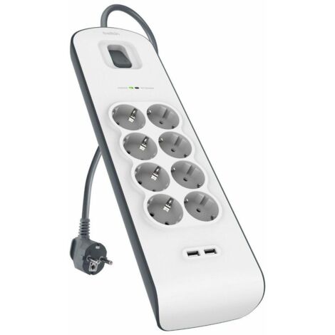 Belkin BSV804VF2M-V2 Multiprise Parafoudre Blanc 8 Prises USB