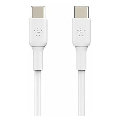 Belkin Câble de charge rapide USB-C vers USB-C (USB Type-C pour Pixel, iPad Pro, Samsung et autres appareils, 1 m), blanc .