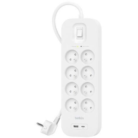 BELKIN ÜBERSPANNUNGSSCHUTZLEISTE 8-PORT+1XUSB-A/C 900J
