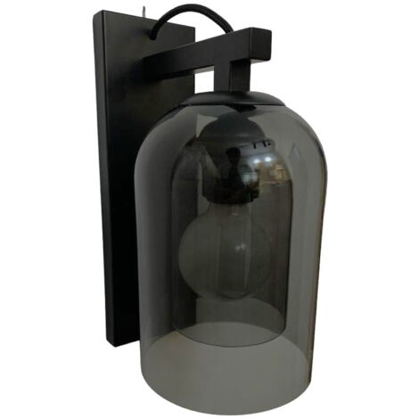 Bell - applique noire avec verre gris