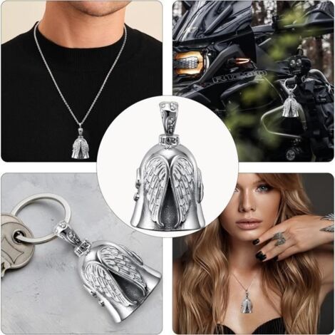 Bell - Generic - Moto Generic Ride Bell - Acier Inoxydable - Argent - Talisman de Chance