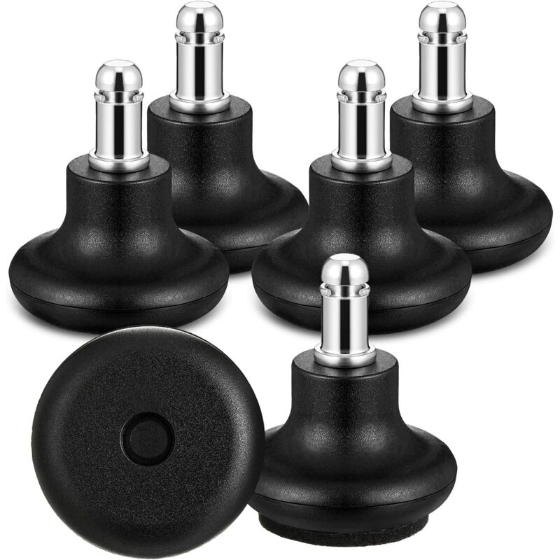 Linghhang - Bell Glides Office Chair Caster Wheels, 2 Inch Swivel Caster Wheels for High Profile Stool, Pack of 5 (Black)