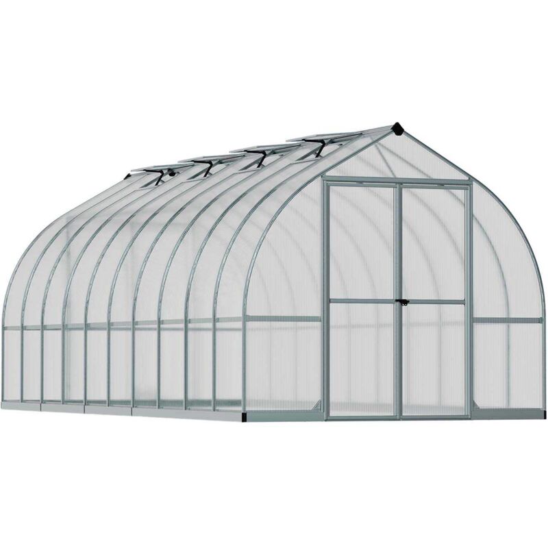 Palram - Serre de jardin en aluminium argent et polycarbonate Bella 14.7m²