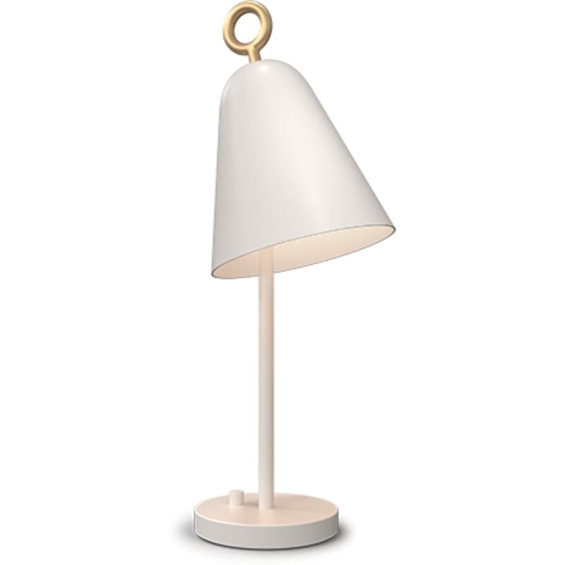 Image of Bella Lampada da lavoro da scrivania bianco antico, dimmer su piede lampada 1x E14